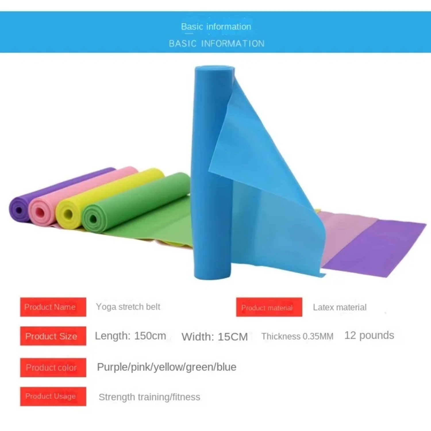 Highly Effective and Durable Elastic Resistance Band for Lower Body Yoga and Pilates-Flexible Strength Training Stretch Bands