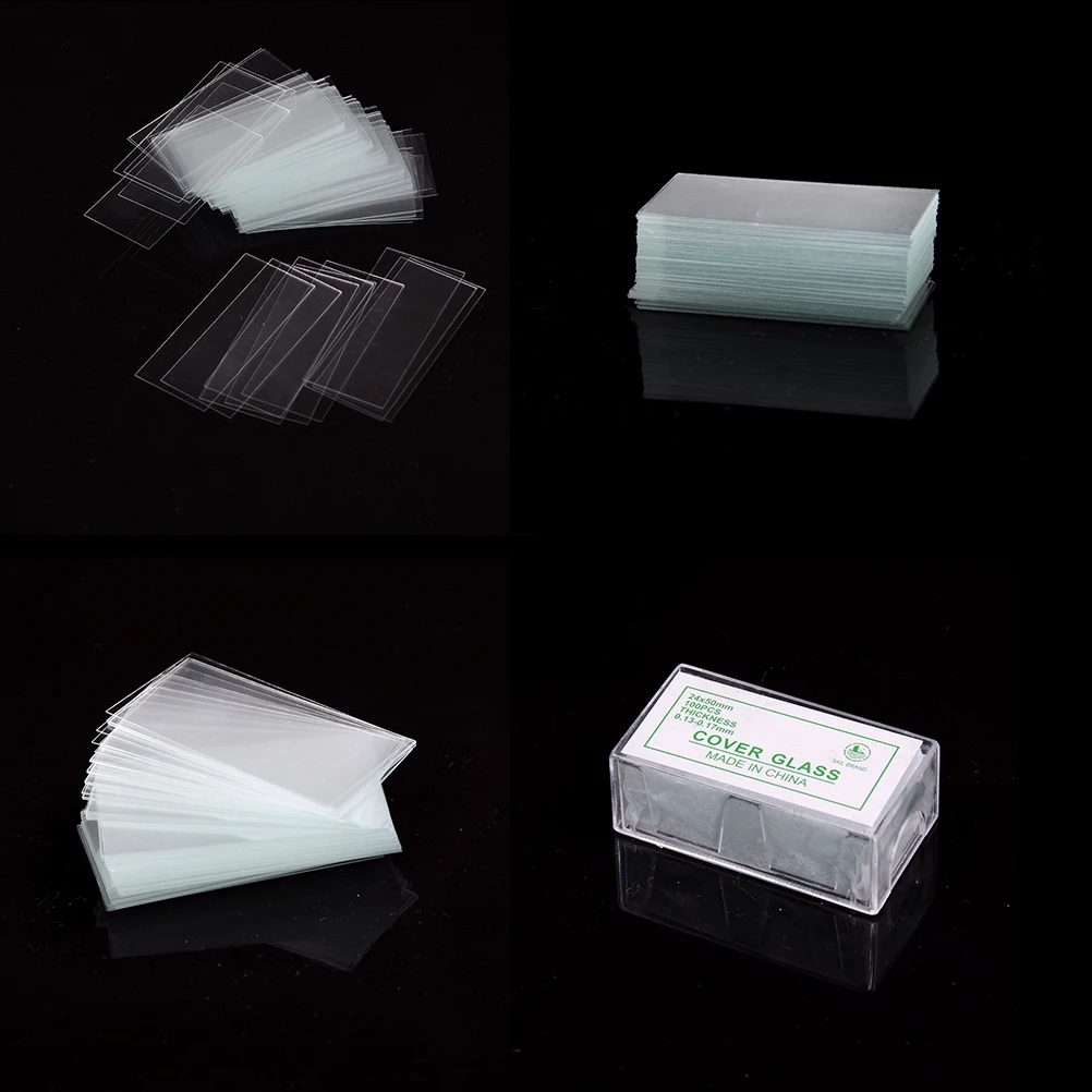 Laboratory Glass Slide 100 Pcs Transparent Square Glass Slides Coverslips Coverslides For Microscope Optical Instrument Microscope Cover Slip