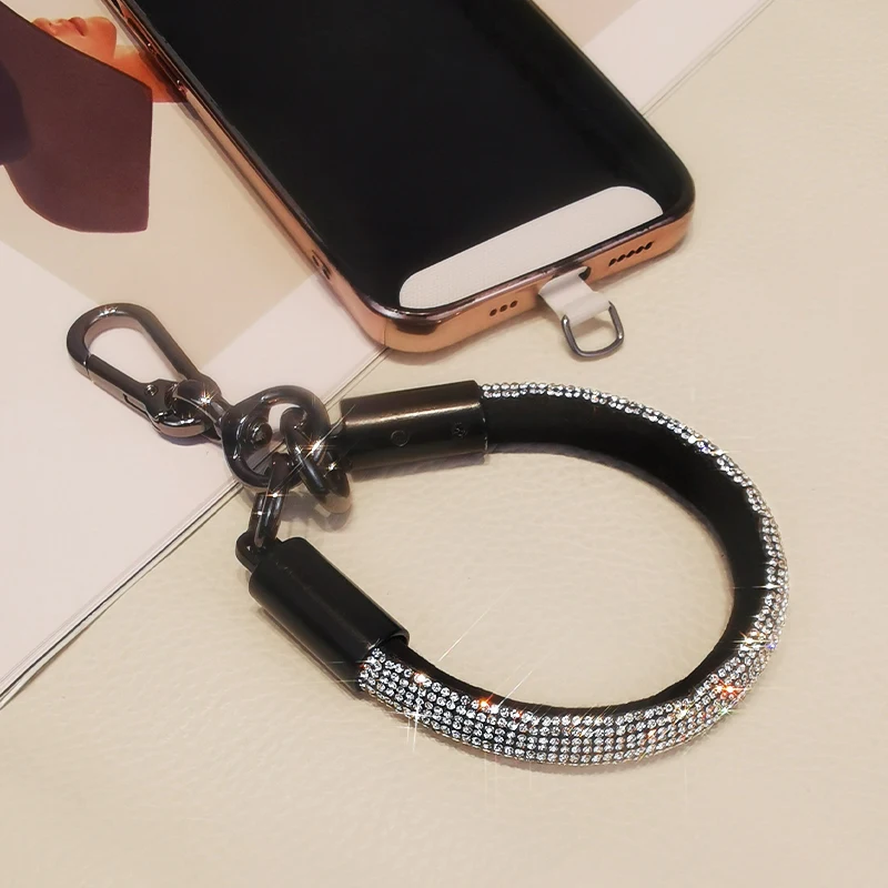 Mobile Phone Lanyard Suede Rhinestone Chain Clip Universal Phone with Patch  Anti-loss Sling Wrist Short Manual Diamond Pendant - AliExpress