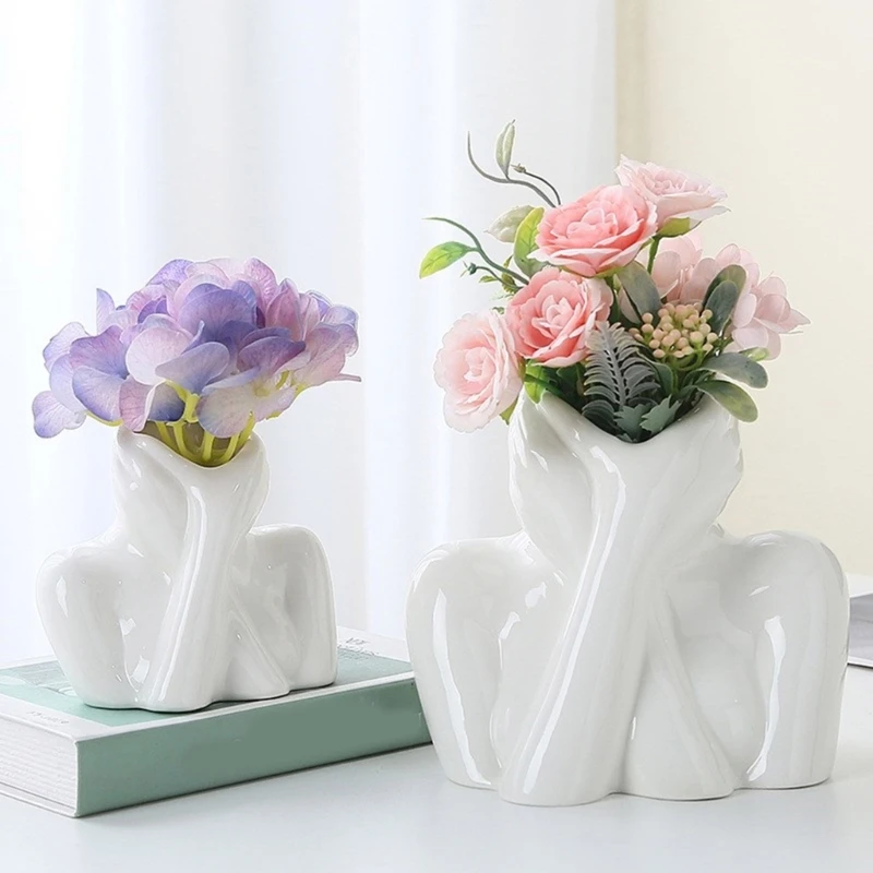 Abstract Portrait Vase Molds Unique Flowerpots Silicone Mould for Making Planter Flower Arrangement Resin Molds Decors