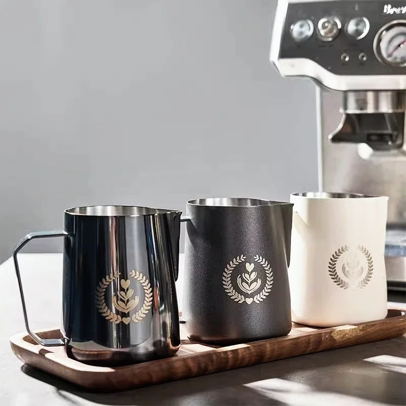 Coffee Milk Frothing Pitcher Jug 304 Stainless Steel With Scale Latte Steam Coffee Specialized Creative Kitchen Cafe Accessories