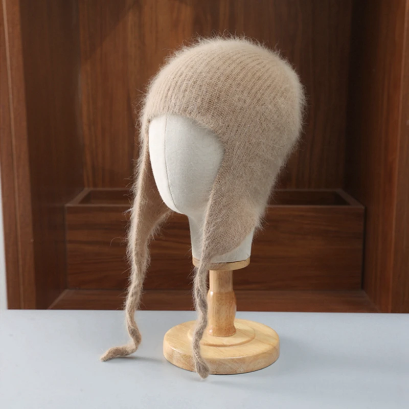 Mink Cashmere Bomber Hat for Women&Men Winter Ear Protect Beanies Soft Warm Korea Fashion Y2K Steet Wear Bonnet Casual Ski Cap