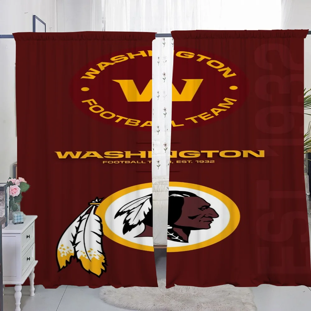 Kitchen Curtains for Living Room 2 Pieces Blackout Curtains Door Curtain W-washington C-commanders Bedroom Decoration Partition 3