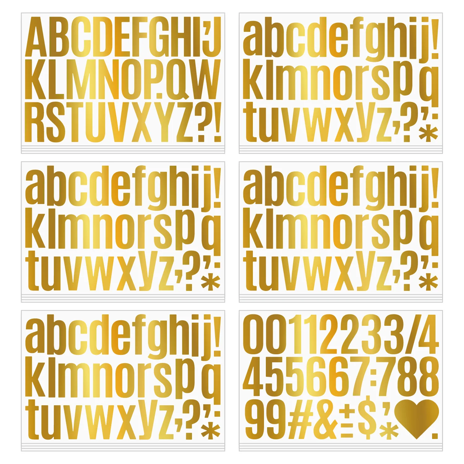 

3 sheets Gold Alphabet Letter Number Stickers 2'' Adhesive Number Kit Mailbox Stickers for Door DIY Gift Sign Address Numbers