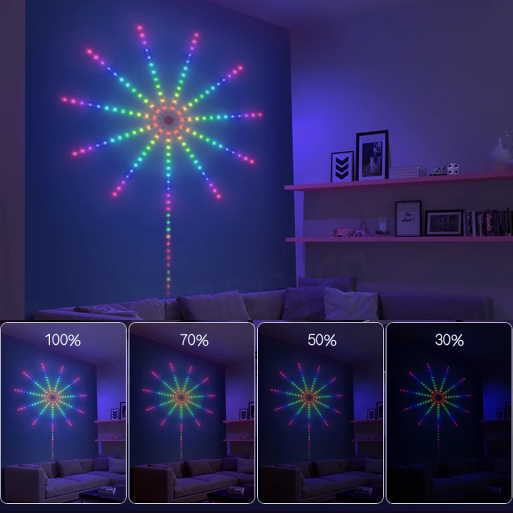 Led Fireworks Light With 5050rgb Smart Bluetooth Light Bar App Control