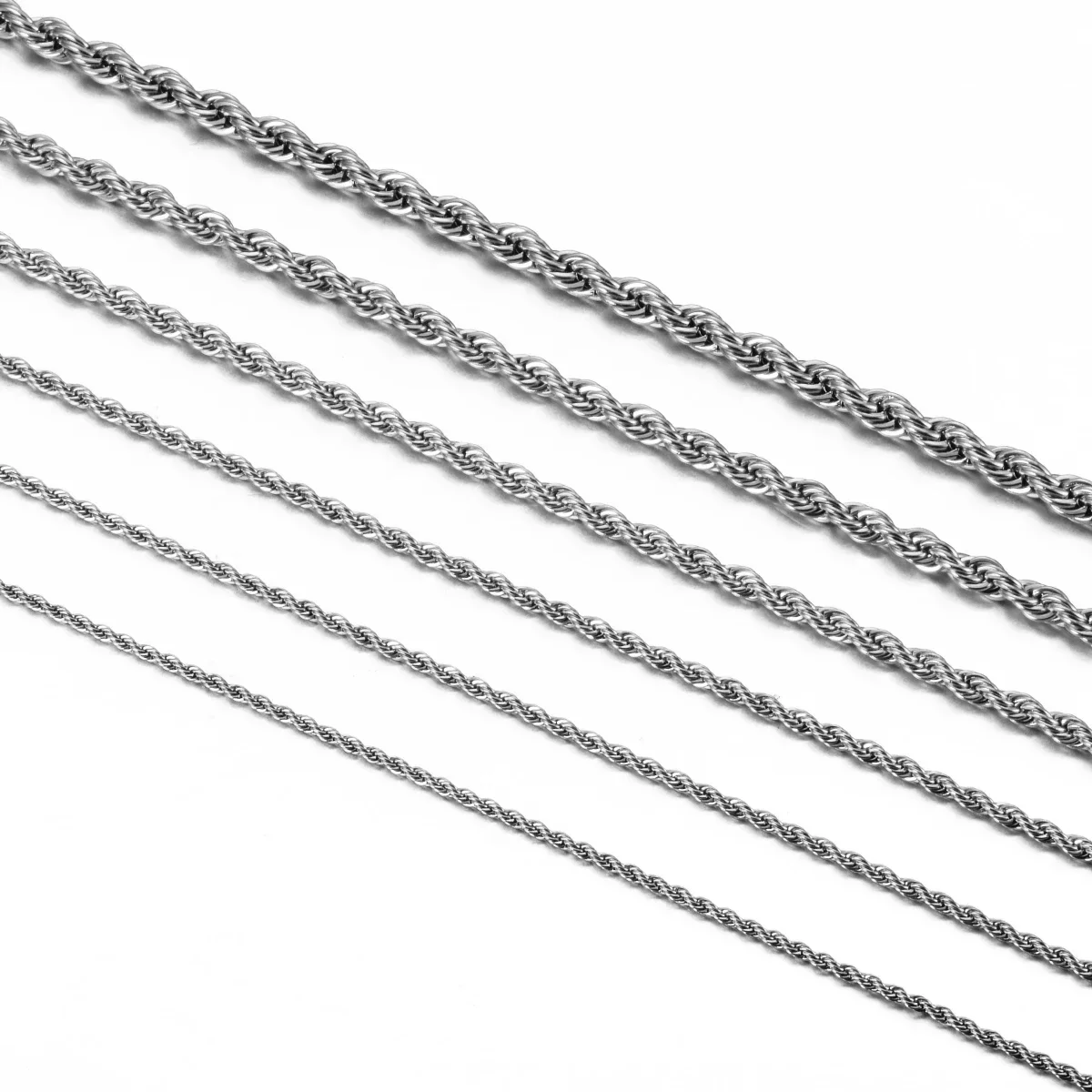 Sterling Silver Rope Chain Necklace/Bracelet - Elegant Unisex Jewelry in Multiple Widths