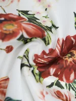 Plus Size Women's Capri Leggings Retro Floral Pattern Comfortable High-Stretch Mid-Length Knit Pants Fashionable and Casual - Image 3