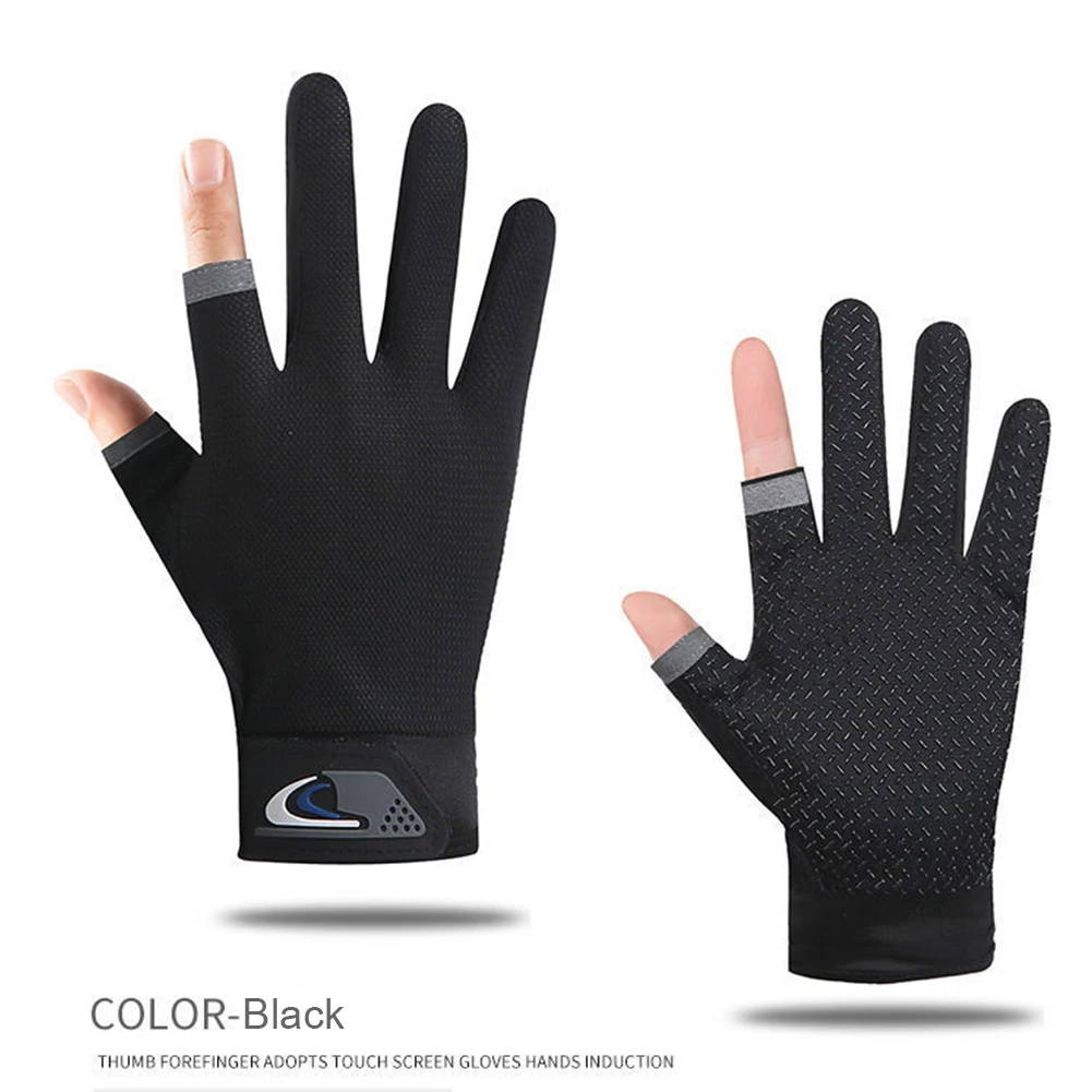 Winter Fishing Gloves 2 Cut Fingers Sport Cycling Mitten Breathable Antiskid Fishing Wear 1 Pair fishing gloves