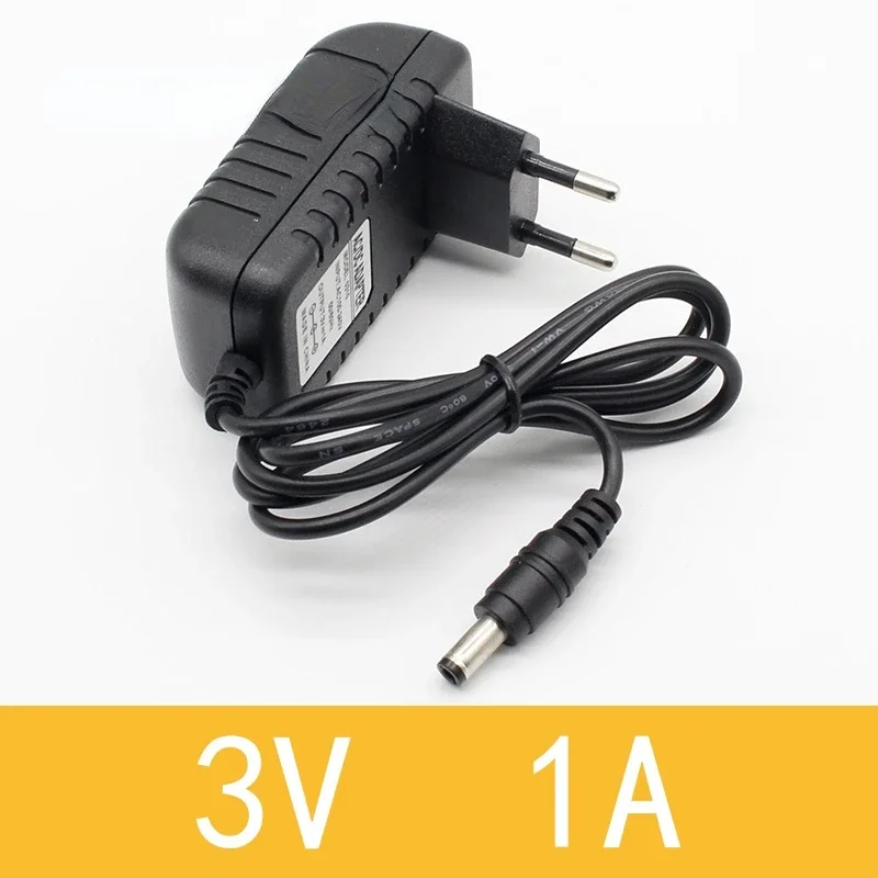 1pcs New AC Converter Adapter DC 3V 1A Power Supply Charger EU Plug 5.5mm x 2.1mm