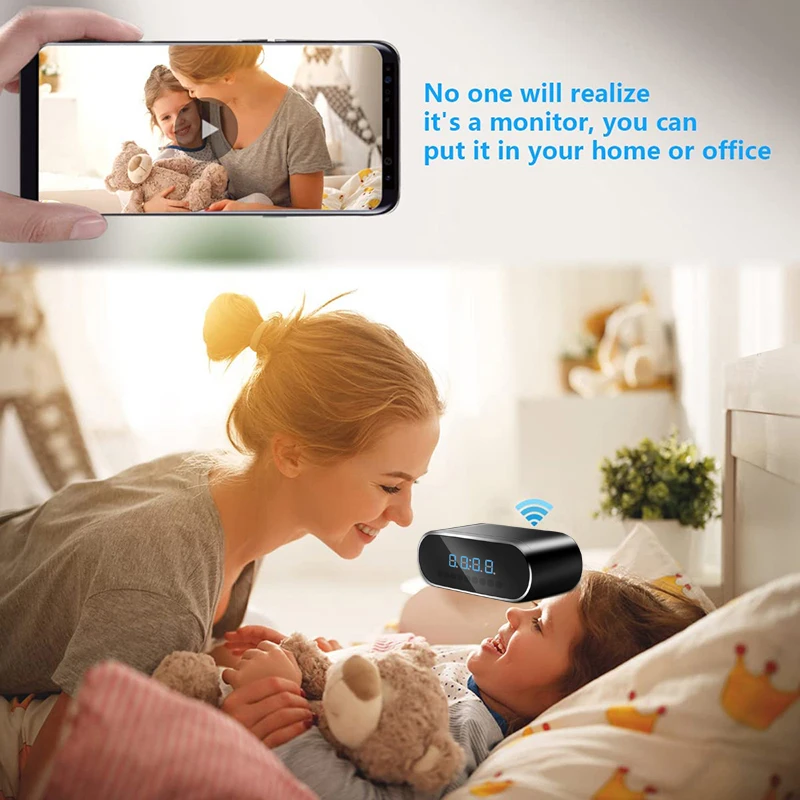 4K 1080P HD Clock Camera Wireless WIFI Micro Cam IR Night View Alarm Camcorder Home Smart