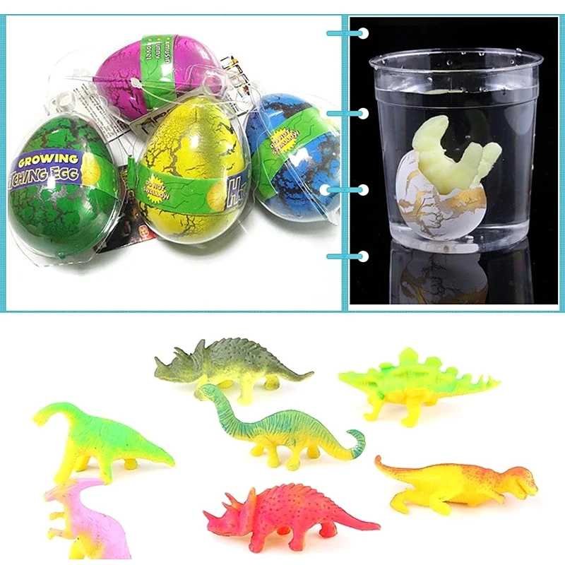4 pçs ovos de dinossauro para incubação na água tamanho grande água crescente ovos animais dinossauro crescer ovo novidade brinquedos educativos para crianças presente