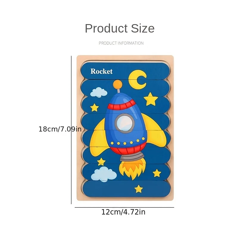 Double-Sided Wooden Animal Puzzle 6