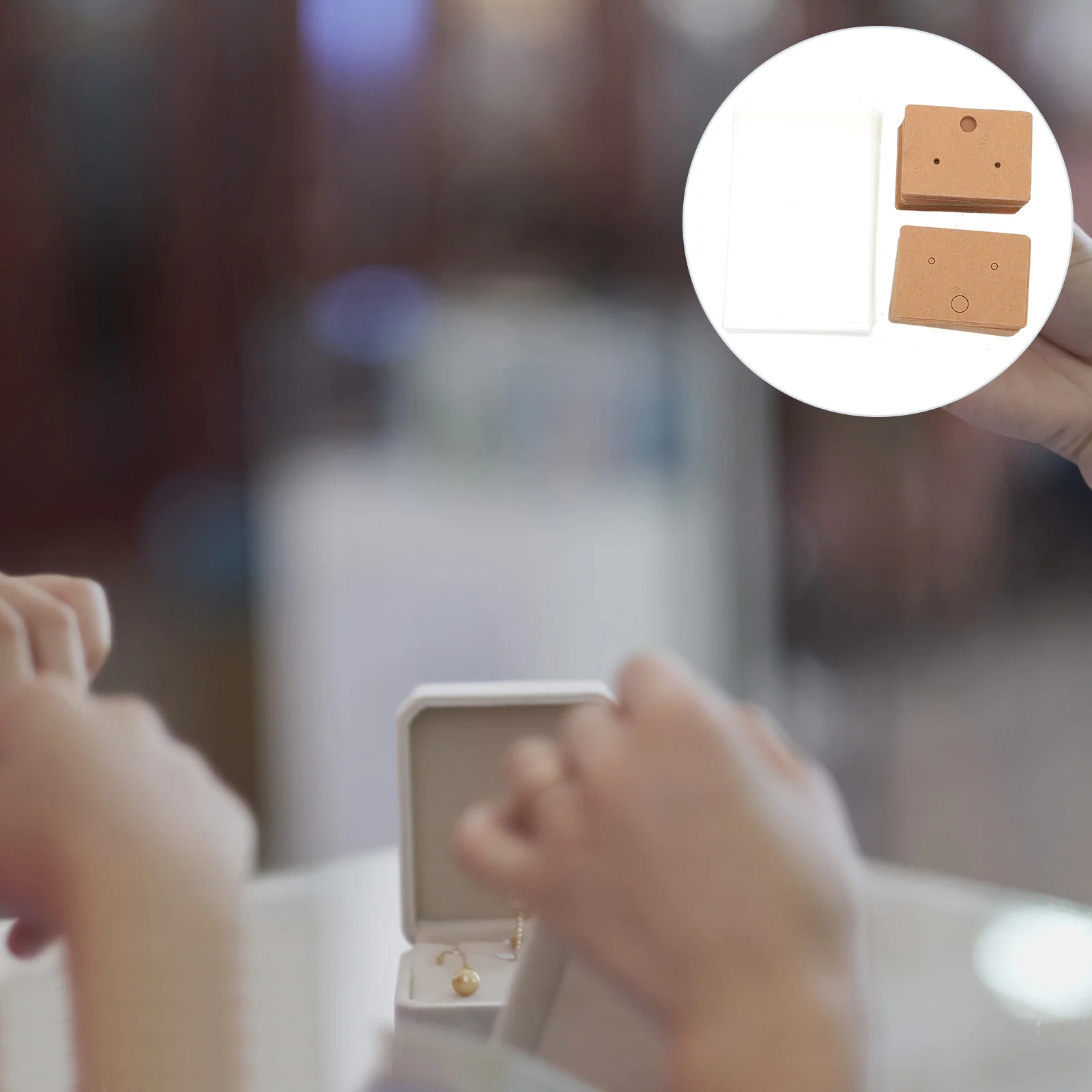 

100pcs Rectangle Earring Holders Cardboard Earring Cards Earring Display Holders with OPP Bags