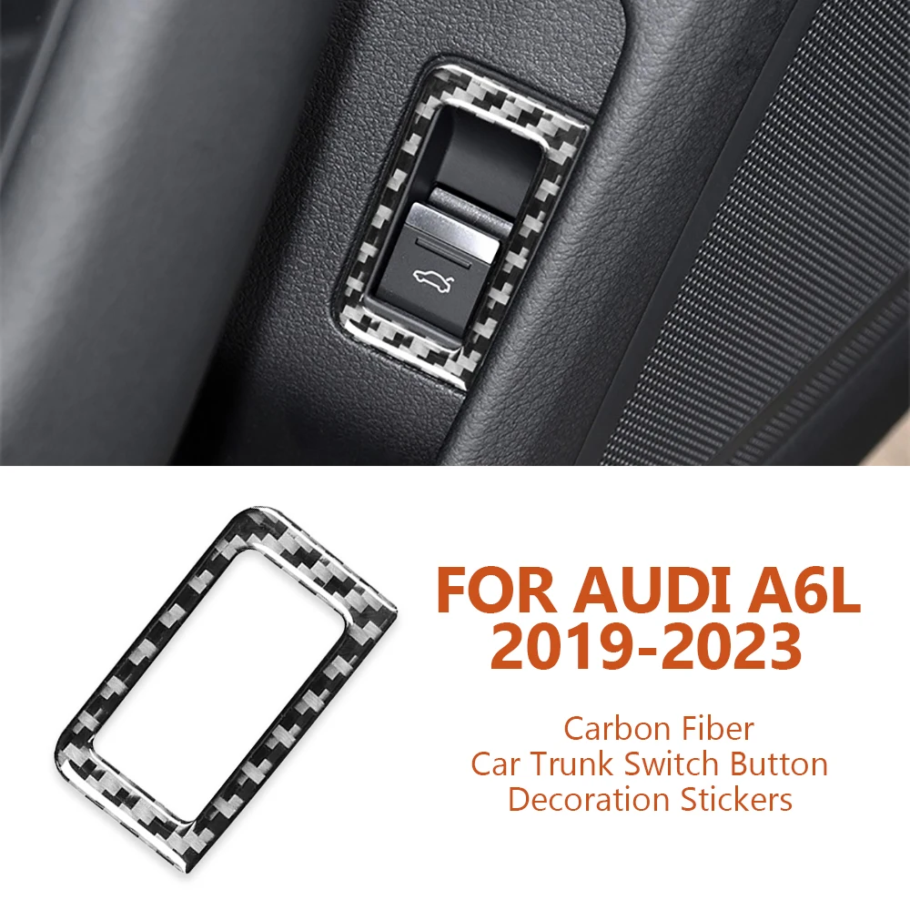 

For Audi A6L-C8 A7 2019-2023 Anti-Scratch Carbon Fiber Car Trunk Switch Button Decoration Stickers Auto Interior Accessories
