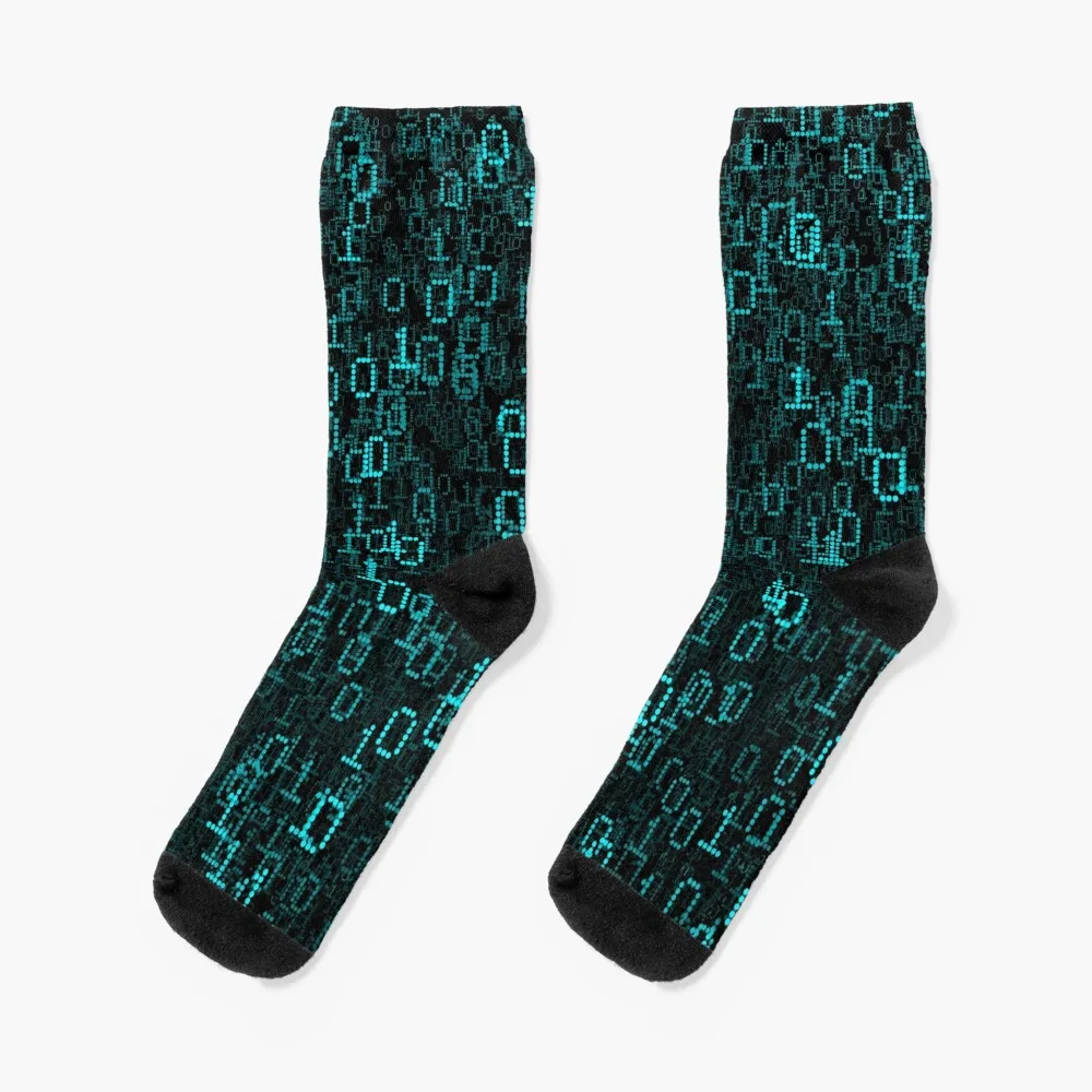 

Binary Data Cloud Socks happy short Climbing cartoon Luxury Woman Socks Men's