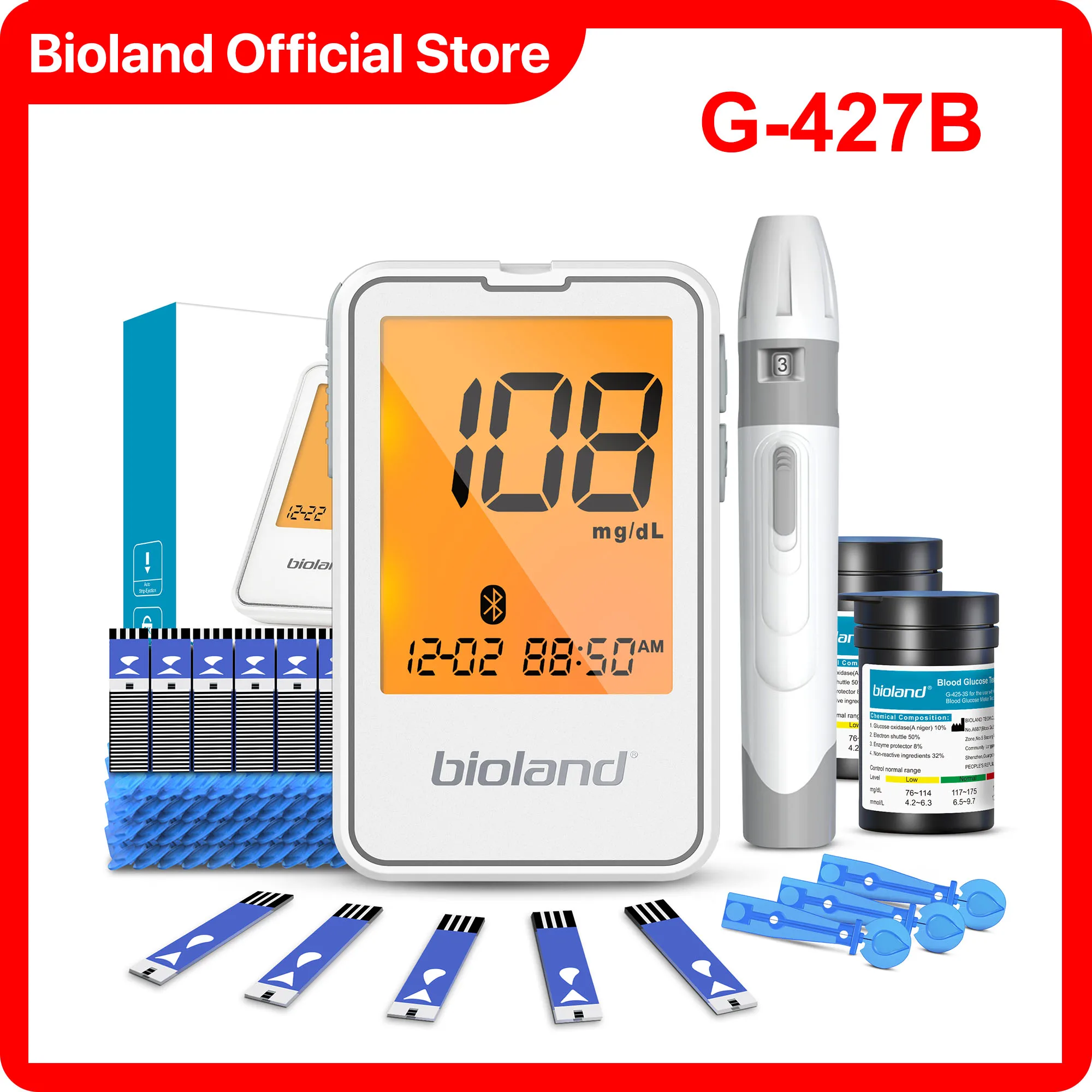 Glucometer Blood glucose meter G-427B Diabetes Glucose test strips Glucose monitoring Freestyle Libre Sensor Blood sugar Monitor