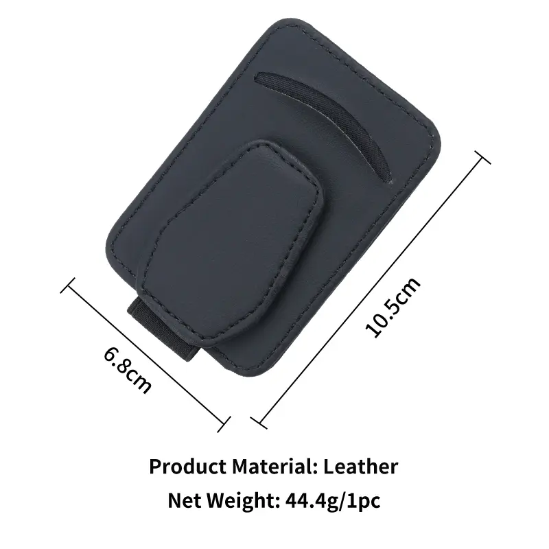 Car Leather Sunglasses Holder Ticket Clip Sunshades Magnetic Card Holder Universal Eyeglasses Storage Pocket Auto Accessories - Image 5