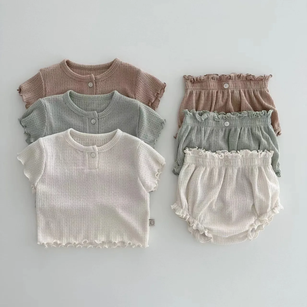 

Children Clothes Korean Style New Solid Color Shorts Short Sleeve 2024 Boys and Girls Soft and Comfortable Fashion Simple Suit