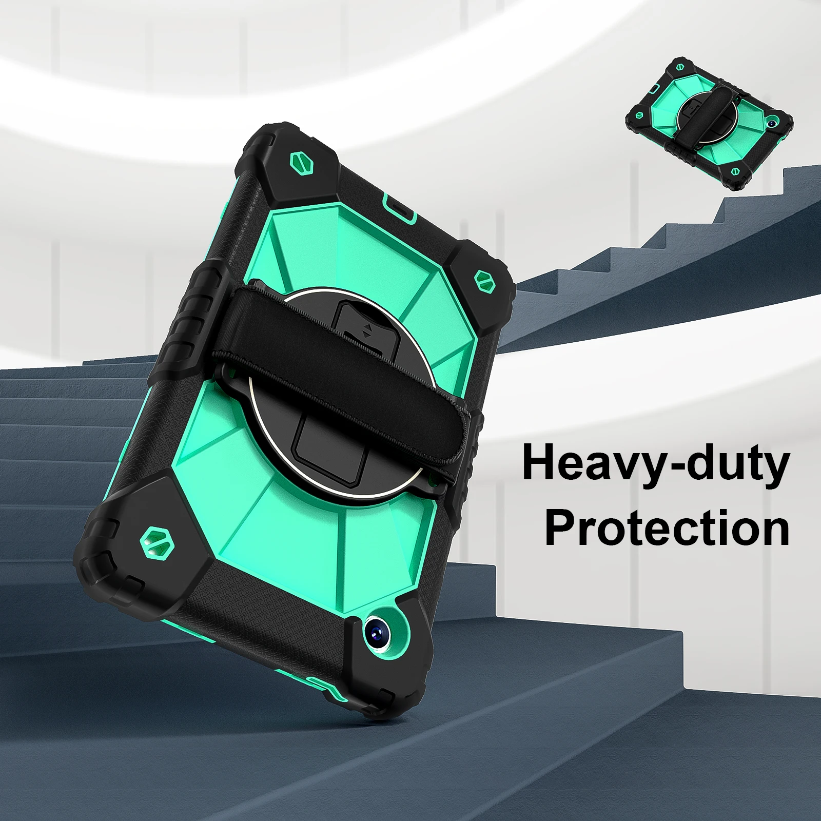 360-Degree Rotating Kids Tablet Case with Shoulder Strap