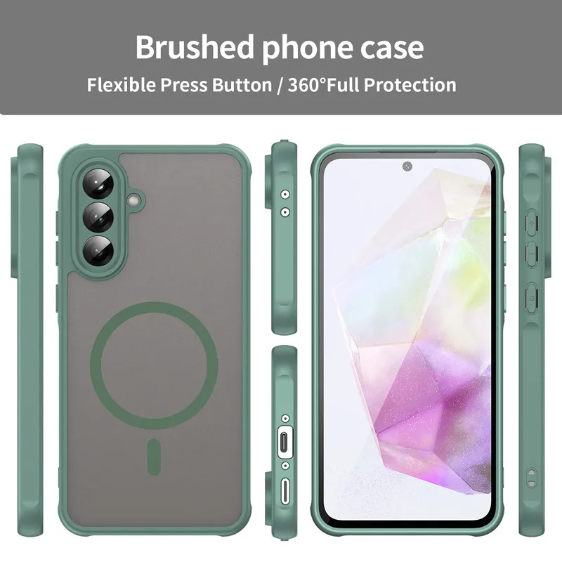 Magnetic Frosted Translucent Phone Case - ELVEV Brushed Hard PC Suction Cover