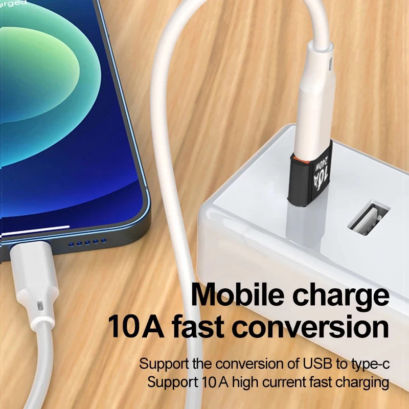 10A OTG USB Type C Female To USB A Male Adapter 240W Converter For Xiaomi 13 12 Samsung S23 Iphone 15 14 Pro Oneplus 9