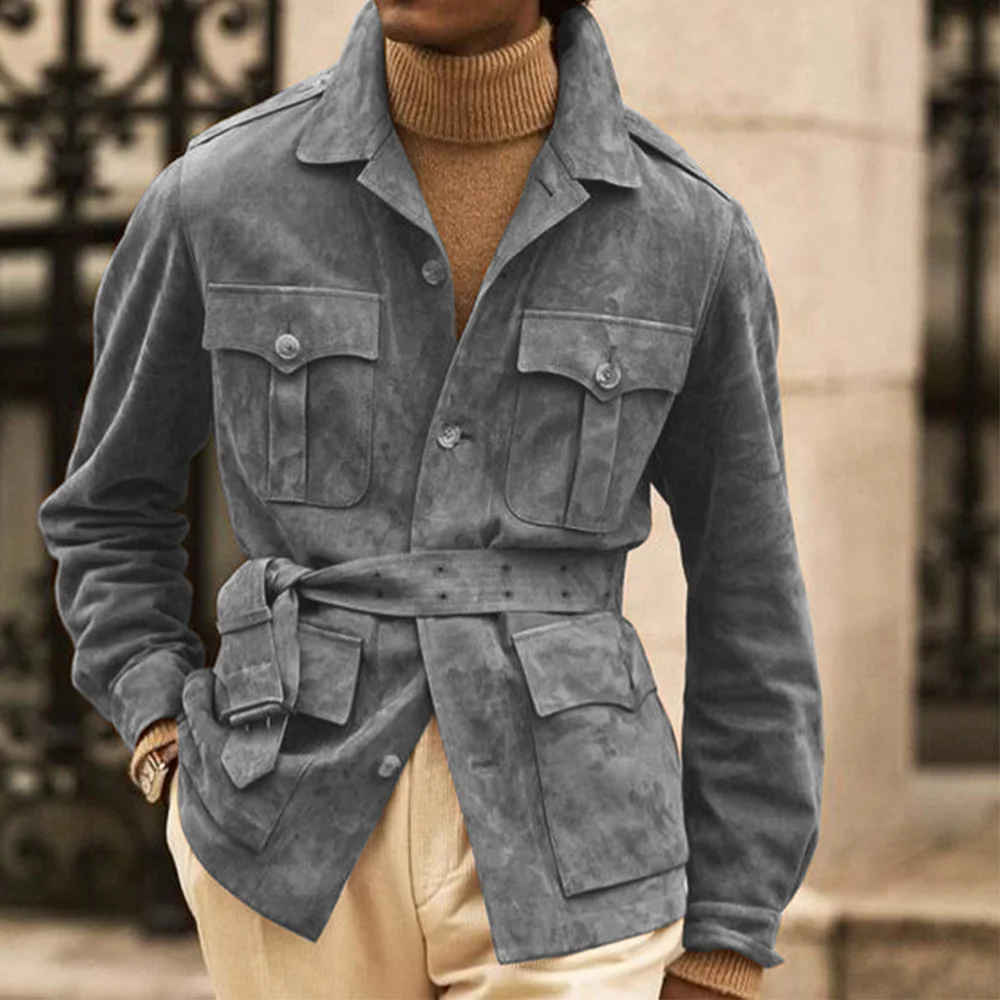 Men Suits Jackets Men's Jacket Suede Hunting Steam Punk Fabric Winter Jacket