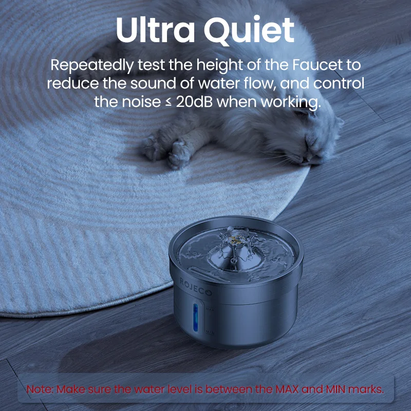 Rojeco Stainless Steel Cat Water Fountain Filters 2l Automatic Pet - Image 3