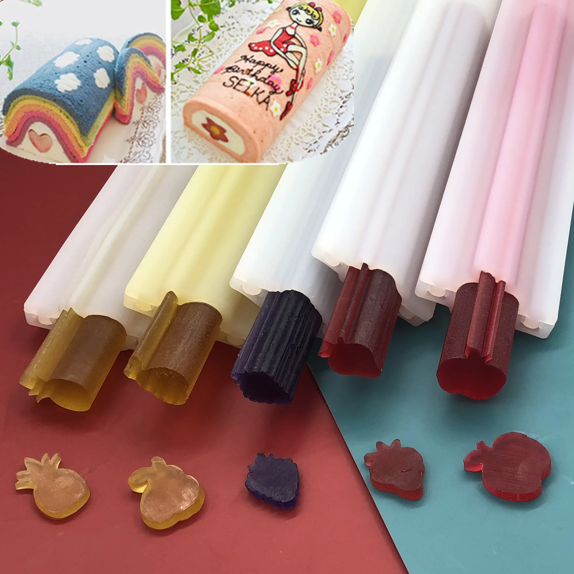 Silicone Tube Mold Cake Rolls Long Sandwich Fruit Pinapple Tube Column Silicone Soap Mold Embed Soap Making Supply