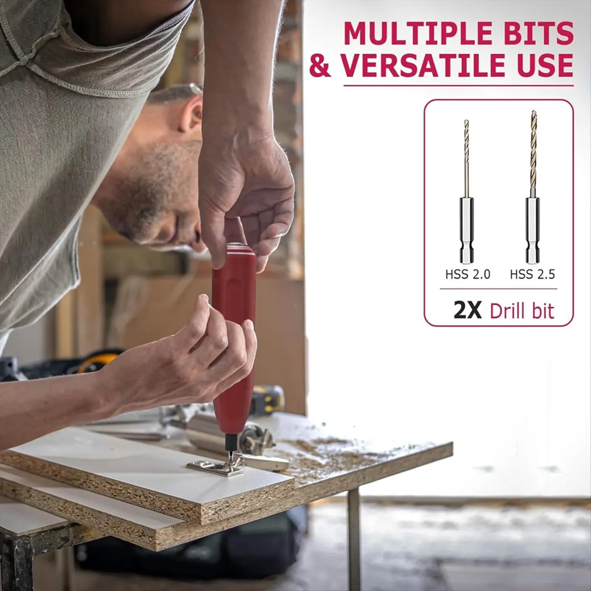 전동 드라이버, 3.6V 무선 전동 드라이버, 무선 드릴, 32-in-1 S2-스틸 비트, 최대 8 N.M, 1500mAh 800회 사용 가능