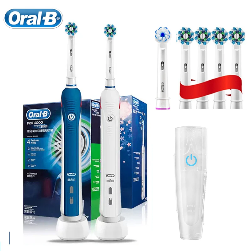 Oral B Electric Toothbrush Pro4000 Adult Rechargeable Electric Tooth Brush with Pressure Sensor Waterproof Teeth Brush Oral B Electric Toothbrush Pro4000 Adult Rechargeable Electric Tooth Brush with Pressure Sensor Waterproof Teeth Brush