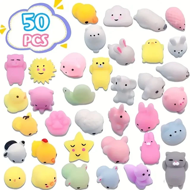 Mini Glow-in-the-Dark Mochi Squishies - 12 Pc.