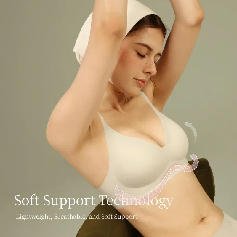 SUJIIN Women's Seamless Push Up Bras for Women Wireless Supportive Comfortable Summer Thin Lift Breathable Bra Female MX225 4