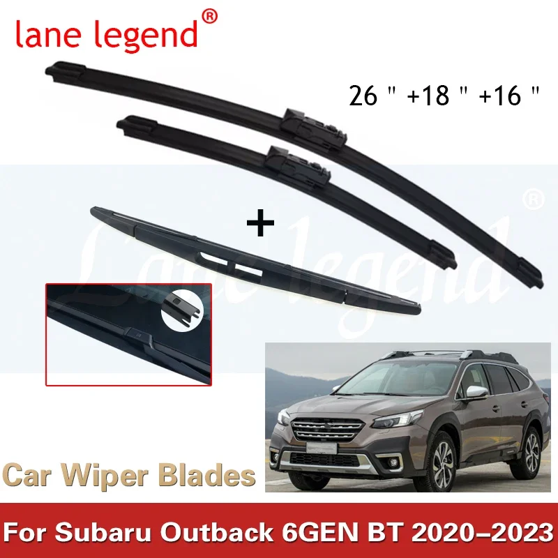 

Front Rear Windshield Wiper Blades For Subaru Outback 6GEN BT 2020 2021 2022 2023 Windscreen Window Brushes Refills Accessories