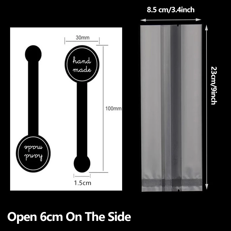 Translucent Resealable Plastic Bakery Bags with “Handmade” Stickers – Clear Gift Treat ... - SKU TRB16503 - UGI Pack...