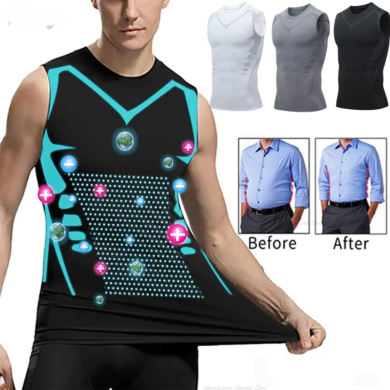 Buy HOTER Men's Body Shaper Slimming Vest, Men's Elastic Sculpting