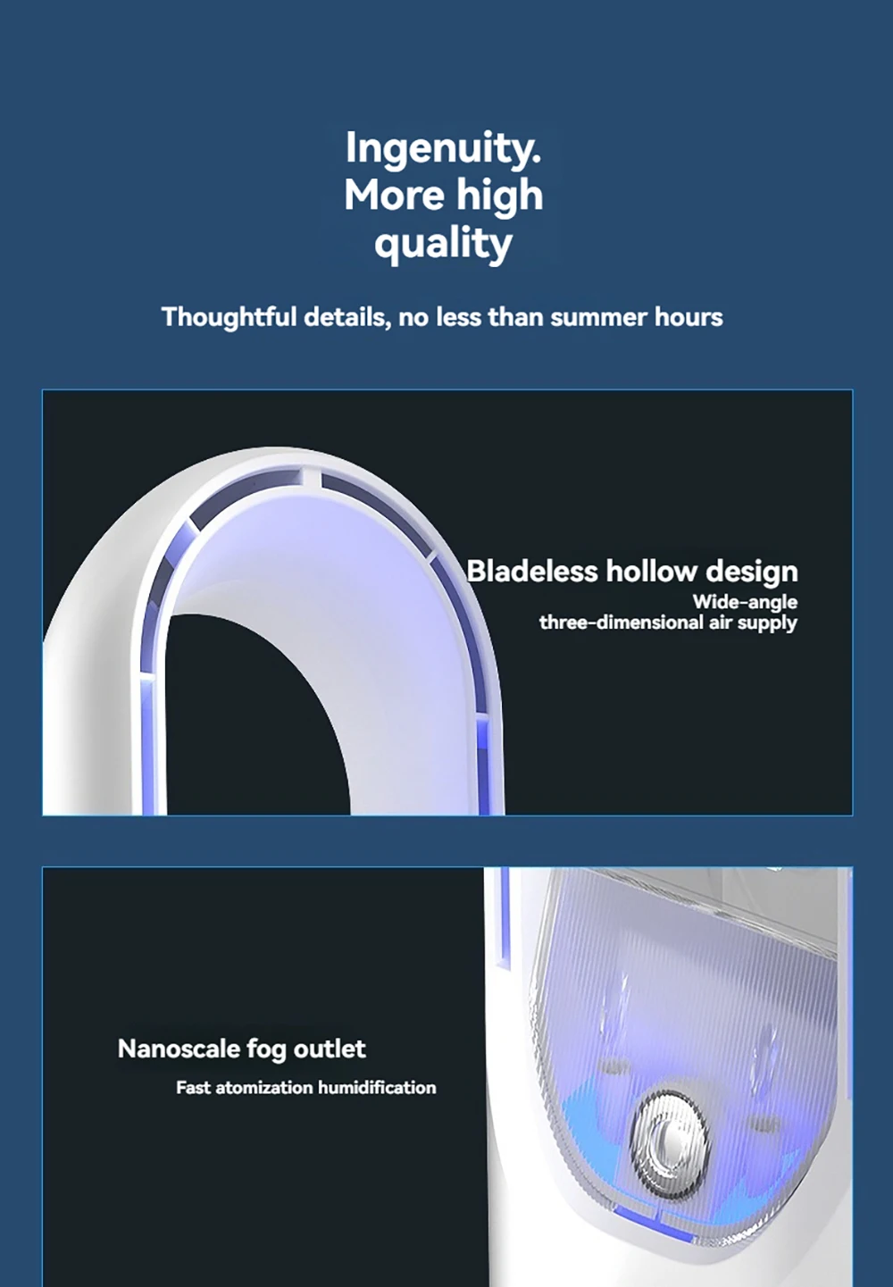 Mini Air Cooler Humidification Cooling USB Silent Timed Air Conditioning Fan Colorful Lights Night Light Led Screen 6 Wind Speed