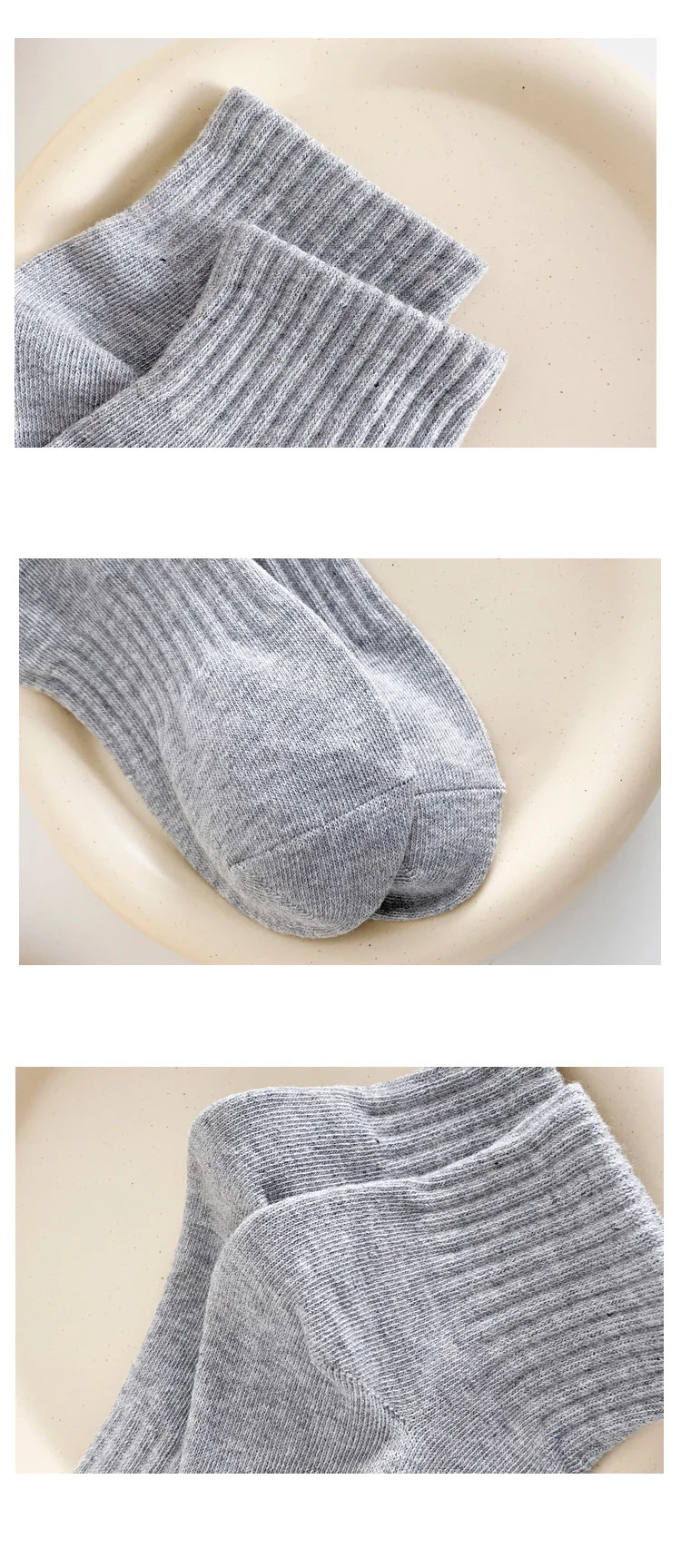 CHAOZHU Frauen Stretch Rippe Baumwolle Gummi Druck Althetic Ankle Socken Casual Style Solid Farben Klein Blaue Calcetines Weiblichen – Detail 9