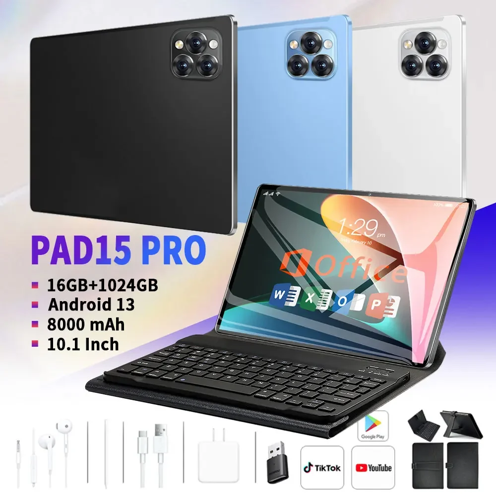 

Pad 15 Pro NEW Android Tablet 10.1inch Global Version 5G Android 13 16GB 1TB 5G Dual SIM Phone Call GPS Bluetooth WiFi Google