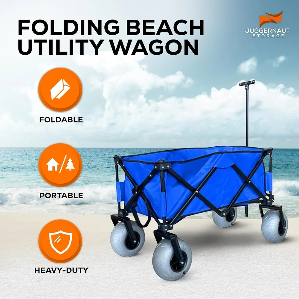 Collapsible Waterproof Cart with Wheels and Cover Ideal Outdoor Activities Camping Gardening Grocery Beach Use