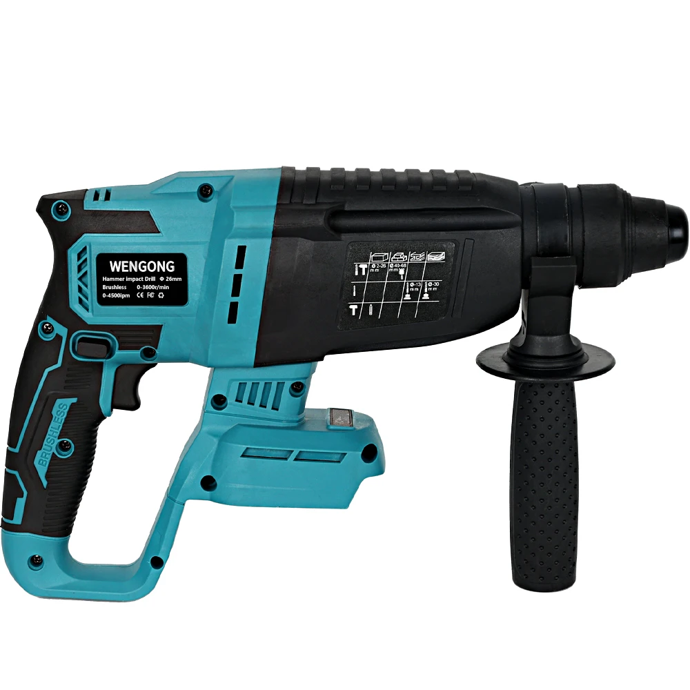 18V 26MM Brushless Cordless Electric Hammer Drill  3500RPM Impact Drill Multifunctional Rotary Electric Pick Drill Power Tools 2
