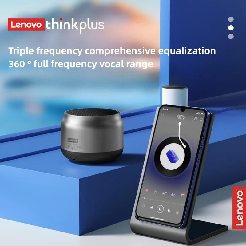 Lenovo K30 wireless Bluetooth speaker with bass emulates the metal texture of car interior and outdoor waterproof portability 2