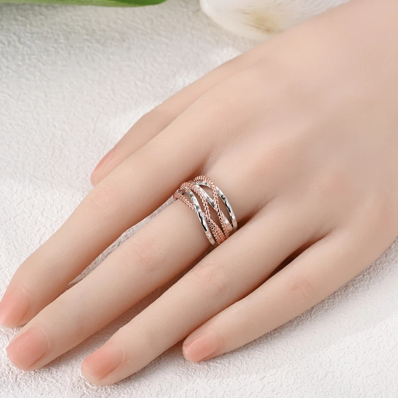 Silver ring Original 925 Sterling Silver Love wrapped ring Women silver finger rings for women Geometric Cubic Zircon Heart wedding jewelry