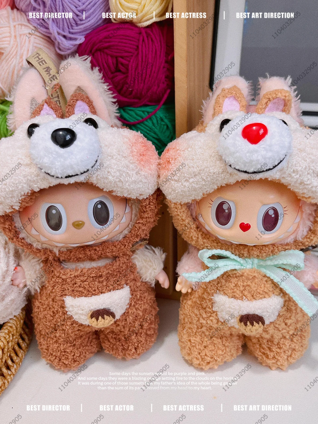 Labubu The Monsters Disney Chip And Dale Costume Mickey Mouse Clothes Original Replica Vinyl Face Doll Action Figure Bag Charm