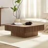 Walnut Coffee Table Modern Handcraft Drum Wooden Solid Wood Veneer Tea Tables for for Living Room Apartment, Coffee Table 1