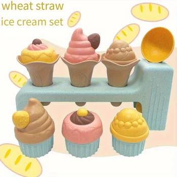 Sandy beach children's toys, ice cream cake model, wheat bucket excavator, seaside water, summer 1