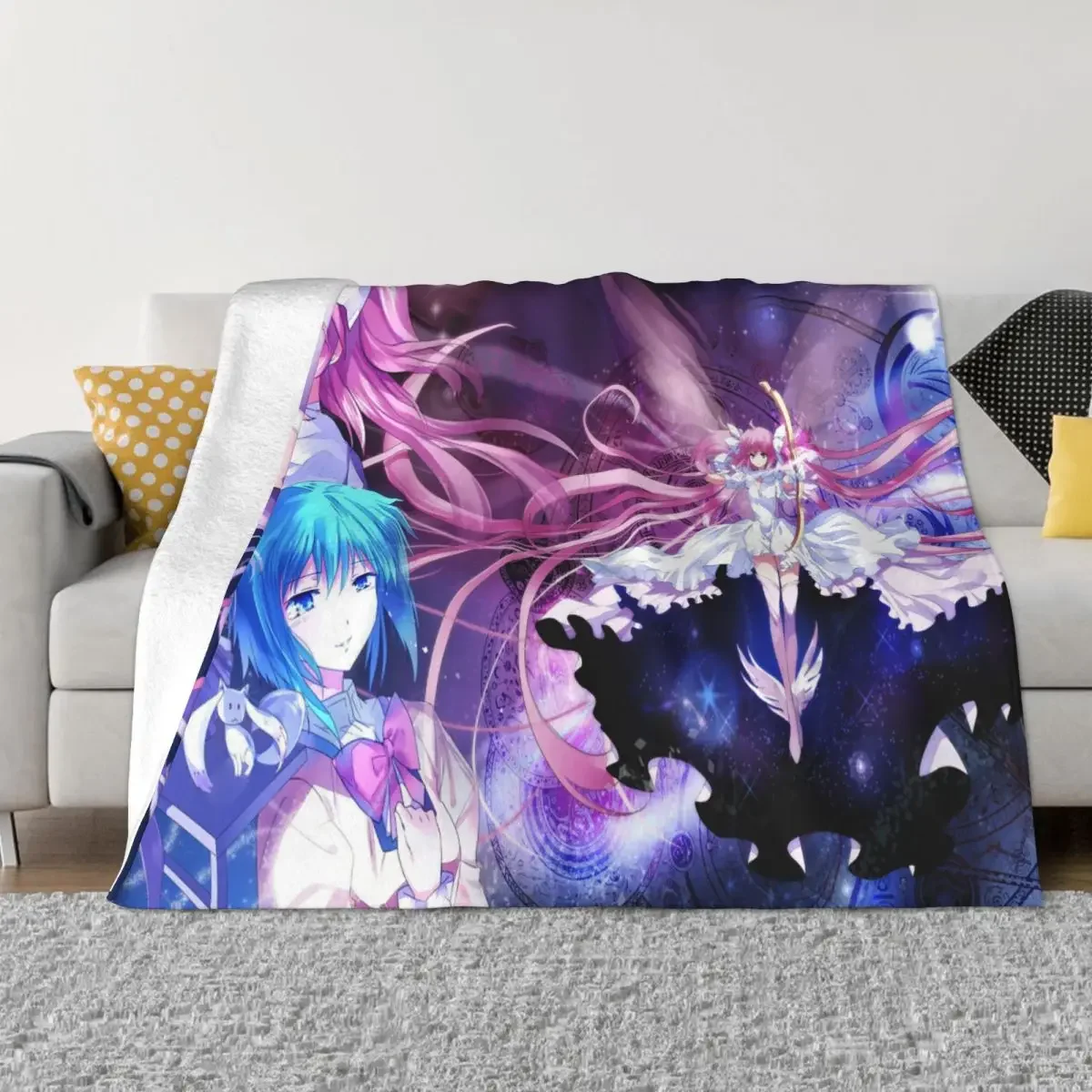 

Puella Magi Madoka Magica Anime Blankets Coral Fleece Plush Decoration Bedroom Bedding Couch Bedspread