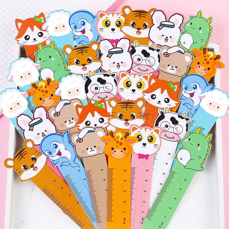 Cute Cartoon Ruler Bookmark Creative Animal Paper Bookmark Kawaii Student Kid Stationery School Supplies 50pcs paper bookmark