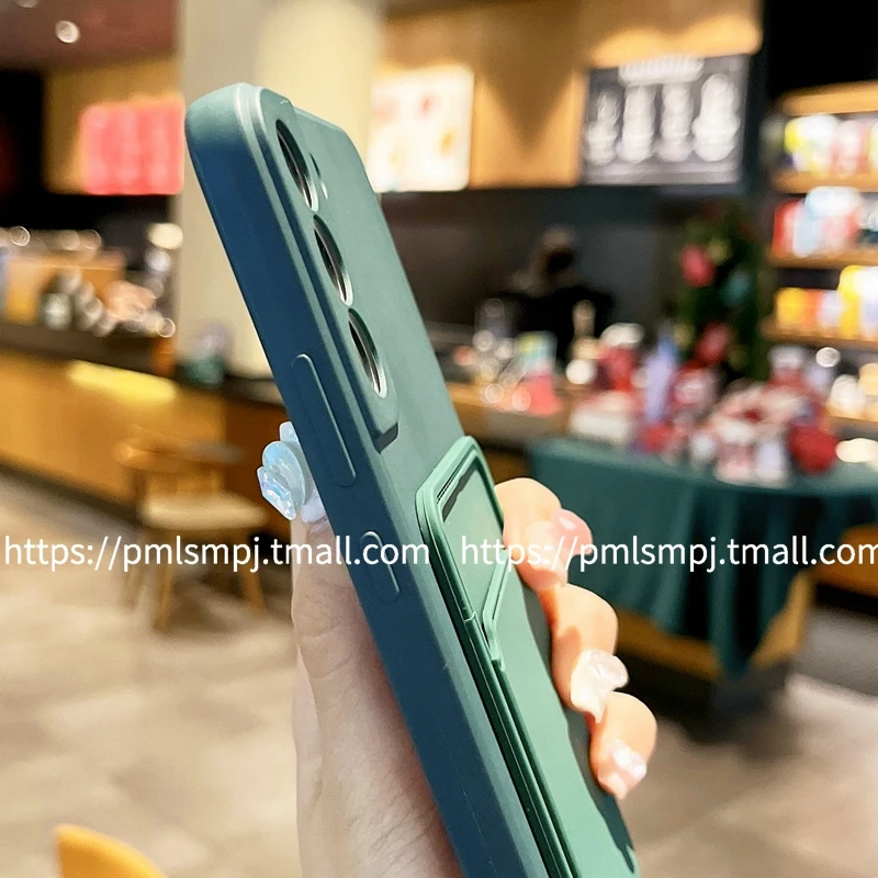 Premium Card Slot Wallet Holder Case – Matte Soft Silicone Bumper Cover