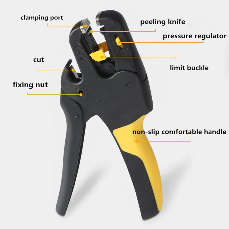 

F50 Multifunctional Automatic wire stripper 0.08-10mm2 28-8AWG Cutter Cable Scissors D4