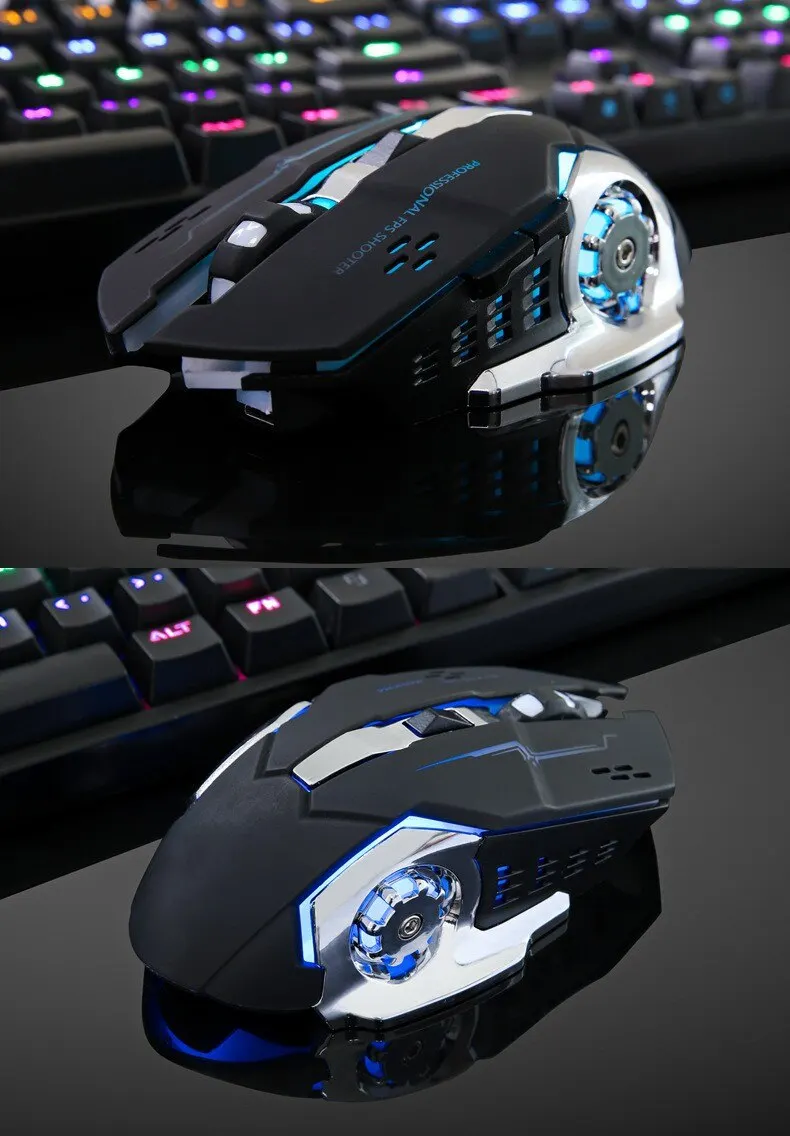 Rechargeable Wireless Mouse Gaming Computer Silent Bluetooth Mouse USB Mechanical E-Sports Backlight PC Gamer Mouse For Computer